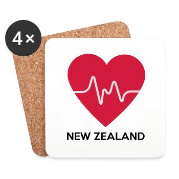 Coeur en Nouvelle-Zélande - Dessous de verre (lot de 4) - blanc - Devant