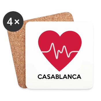 coeur Casablanca - Dessous de verre (lot de 4) - blanc - Devant