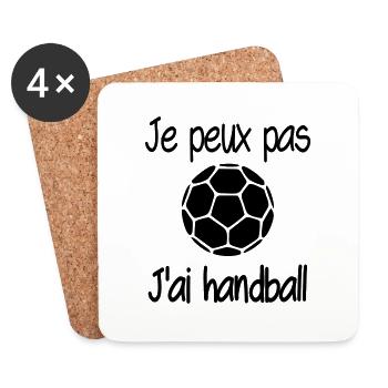 je peux pas j'ai handball - Dessous de verre (lot de 4) - blanc - Devant