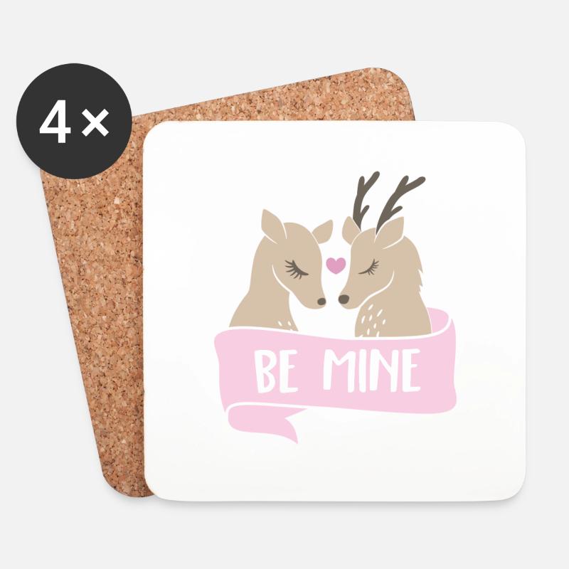 Be mine Rehe - Untersetzer (4er-Set) - Weiß