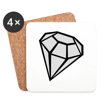 Diamant - Untersetzer (4er-Set) - Weiß - Vorne