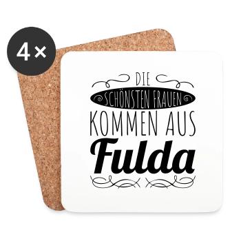 die schönsten Frauen kommen aus Fulda - Untersetzer (4er-Set) - Weiß - Vorne