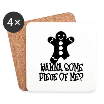 Weihnachten: Wanna Some Piece Of Me? - Untersetzer (4er-Set) - Weiß - Vorne