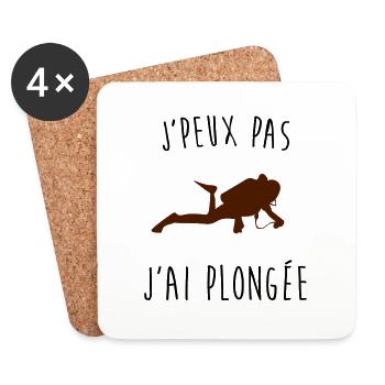 j'peux pas j'ai plongée - Dessous de verre (lot de 4) - blanc - Devant