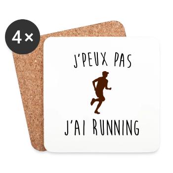 j'peux pas j'ai running - Dessous de verre (lot de 4) - blanc - Devant