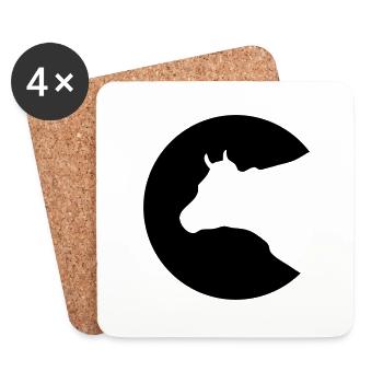 Vache - Dessous de verre (lot de 4) - blanc - Devant