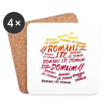 Romani ite domum - rot orange - Untersetzer (4er-Set) - Weiß - Vorne
