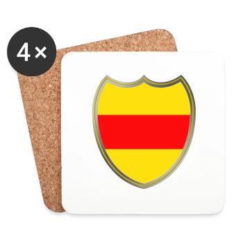 Großherzogtum Baden (Wappen) - Untersetzer (4er-Set) - Weiß - Vorne