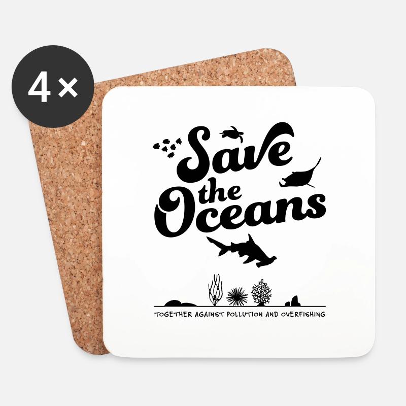 Save the Oceans - Untersetzer (4er-Set) - Weiß