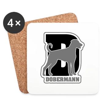 DOBERMANN Hund Hunde Hundesport Wilsigns - Untersetzer (4er-Set) - Weiß - Vorne