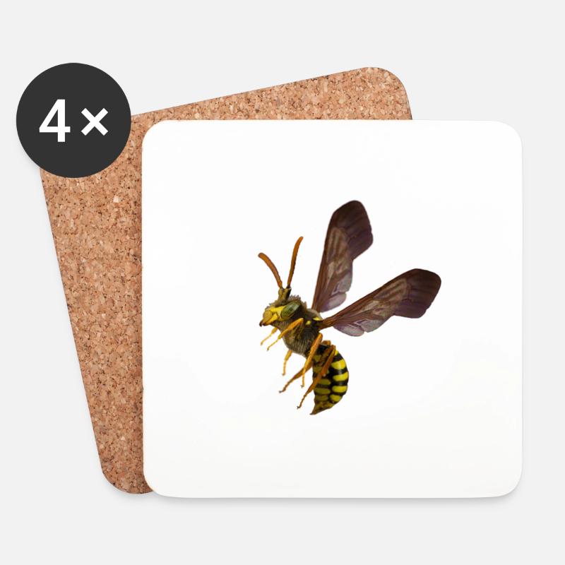 Wasp Shirt von Custom - Untersetzer (4er-Set) - Weiß