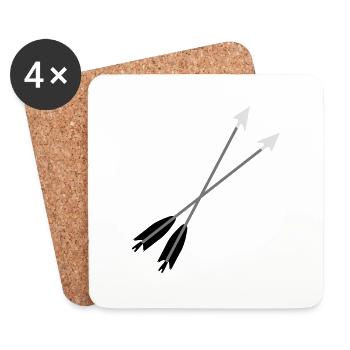 archery arrows by patjila - Coasters (set of 4) - white - Front