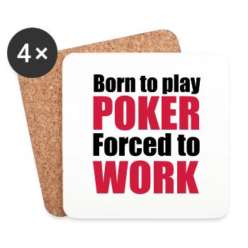 2541614 12494810 poker - Dessous de verre (lot de 4) - blanc - Devant