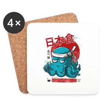 Japanese Octopus - Dessous de verre (lot de 4) - blanc - Devant