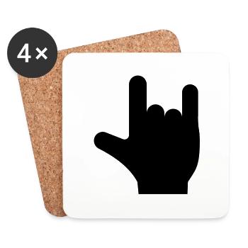 Rock n Roll Hand - Untersetzer (4er-Set) - Weiß - Vorne