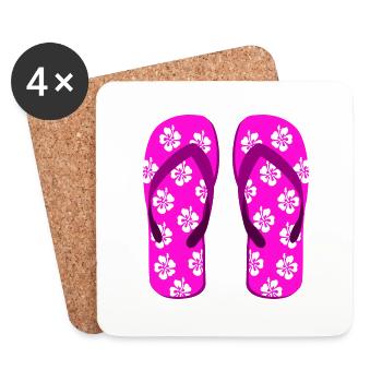 A pair of flip-flops - Coasters (set of 4) - white - Front