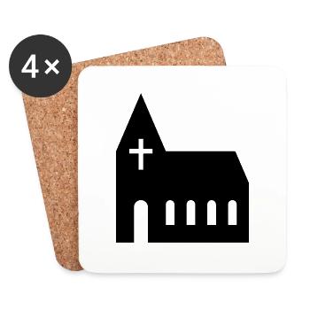 Kirche - Untersetzer (4er-Set) - Weiß - Vorne