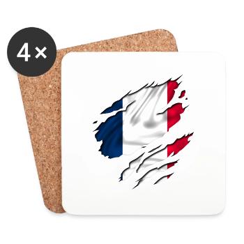 design flag france french - Coasters (set of 4) - white - Front