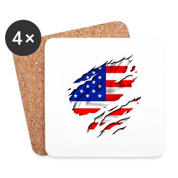 america design united - Dessous de verre (lot de 4) - blanc - Devant