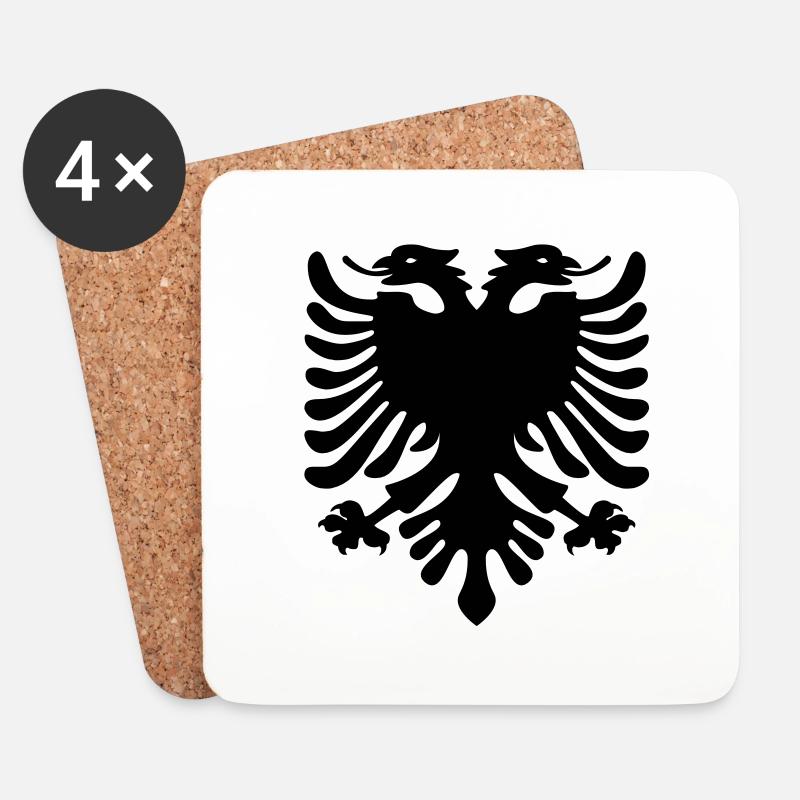 Shqiponja - Untersetzer (4er-Set) - Weiß