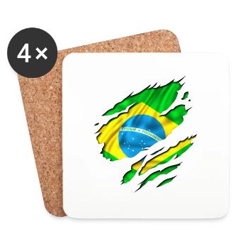 brasil brazil brésil - Dessous de verre (lot de 4) - blanc - Devant