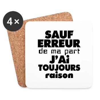 Except error always jai reason (1c) - Coasters (set of 4) - white - Front