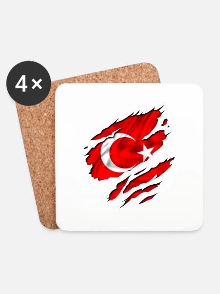fahne türkei turkey - Untersetzer (4er-Set) - Weiß