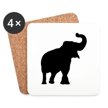 elephant silhouette ombre shadow3 - Dessous de verre (lot de 4) - blanc - Devant