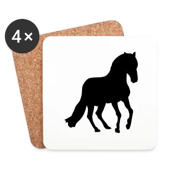 horse horse silhouette shadow shadow9 - Coasters (set of 4) - white - Front