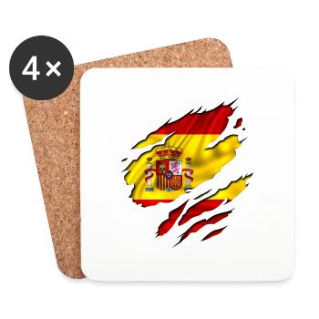 drapeau espagne españa - Dessous de verre (lot de 4) - blanc - Devant