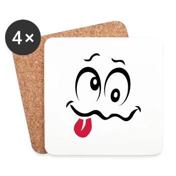 smiley betrunken bourre1 - Untersetzer (4er-Set) - Weiß - Vorne