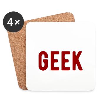 Papa geek cadeau - Dessous de verre (lot de 4) - blanc - Devant