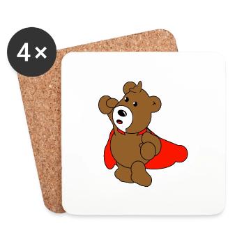Superbär - Untersetzer (4er-Set) - Weiß - Vorne