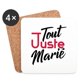 tout juste marié - homme - Dessous de verre (lot de 4) - blanc - Devant