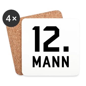 Zwölfter Mann - Untersetzer (4er-Set) - Weiß - Vorne