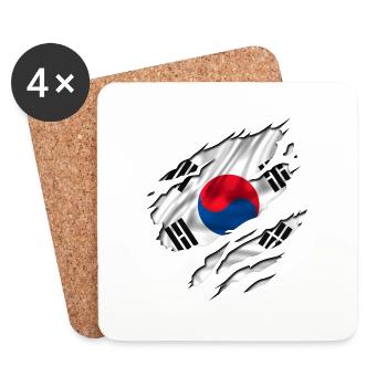 flag korea south südkorea - Untersetzer (4er-Set) - Weiß - Vorne
