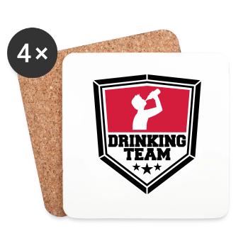 schild wappen cool logo text alkohol b - Untersetzer (4er-Set) - Weiß - Vorne