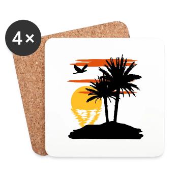 Sonnenuntergang - Sunset - Dessous de verre (lot de 4) - blanc - Devant