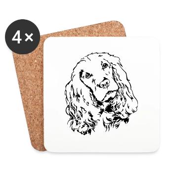 COCKER SPANIEL Portrait Wilsigns - Coasters (set of 4) - white - Front