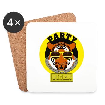 Parti Tigres - Dessous de verre (lot de 4) - blanc - Devant
