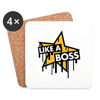 like_a_boss_star - Untersetzer (4er-Set) - Weiß - Vorne