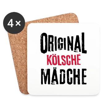 Kölnerin Kölsche Mädche Original Kölner Köln Frau - Untersetzer (4er-Set) - Weiß - Vorne