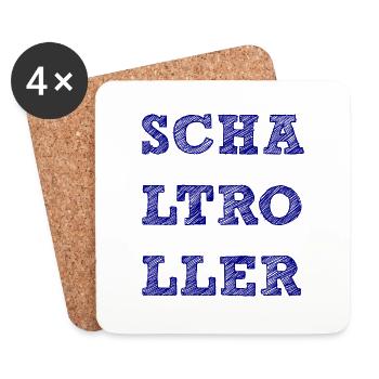 Schaltroller Schritzug schraffiert - Untersetzer (4er-Set) - Weiß - Vorne