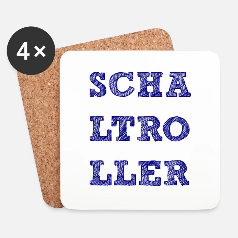 Schaltroller Schritzug schraffiert - Untersetzer (4er-Set) - Weiß