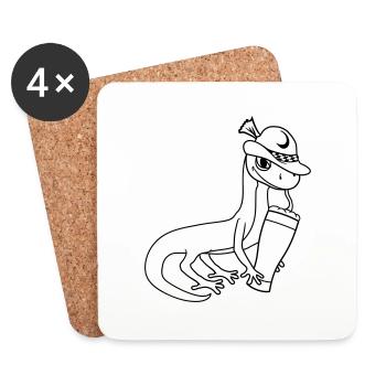 gecko eidechse bier bayern alkohol sau - Untersetzer (4er-Set) - Weiß - Vorne