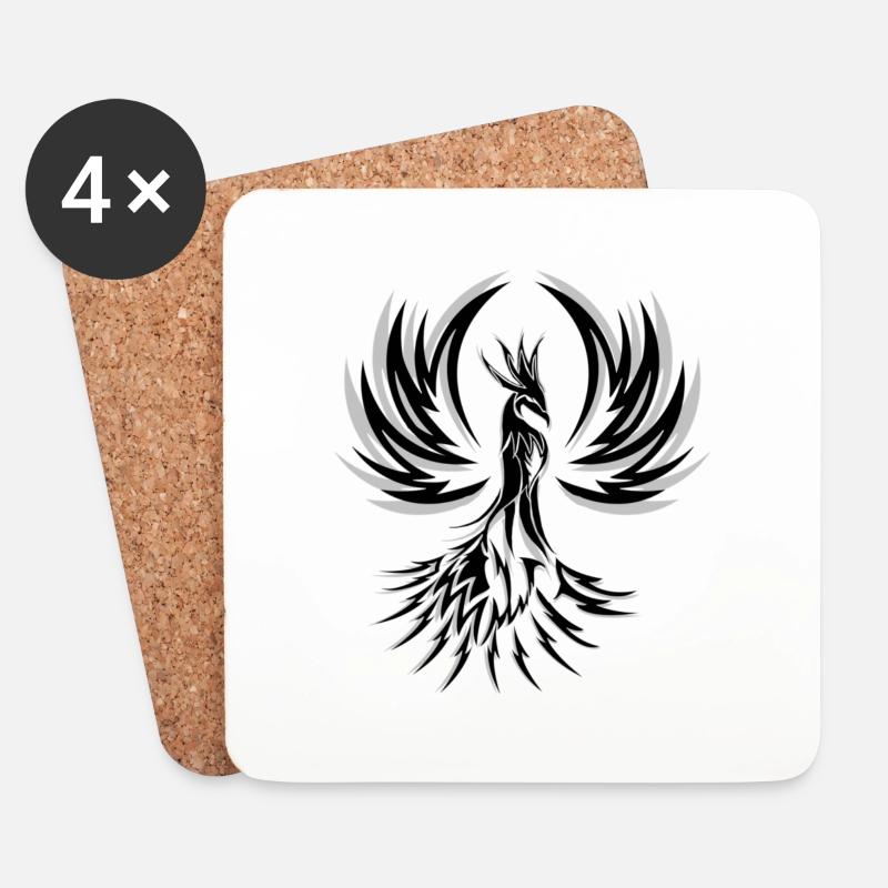 Phoenix - Untersetzer (4er-Set) - Weiß