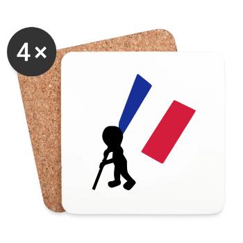 porte drapeau francais - Dessous de verre (lot de 4) - blanc - Devant
