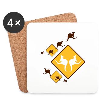 KANGAROO FUN - Coasters (set of 4) - white - Front