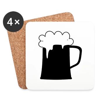 Bierkrug - Untersetzer (4er-Set) - Weiß - Vorne