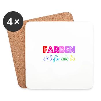 Farben sind für alle da - Untersetzer (4er-Set) - Weiß - Vorne
